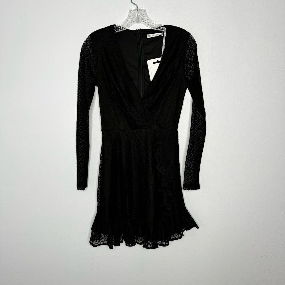 here comes the sun black lace dress size small